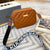 Women's Small Pu Leather Stripe Basic Classic Style Square Zipper Shoulder Bag Crossbody Bag Square Bag