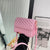 Women's Small Pu Leather Stripe Basic Square Flip Cover Crossbody Bag