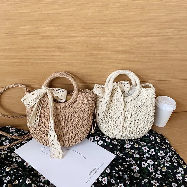 Women's Small Spring&summer Straw Beach Straw Bag