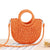 Women's Small Spring&summer Straw Solid Color Vacation Semicircle String Straw Bag