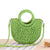 Women's Small Spring&summer Straw Solid Color Vacation Semicircle String Straw Bag