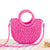 Women's Small Spring&summer Straw Solid Color Vacation Semicircle String Straw Bag