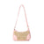 Women's Small Straw Color Block Basic Vacation Dumpling Shape Zipper Shoulder Bag Crossbody Bag Straw Bag