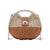 Women's Small Straw Color Block Vacation Beach Weave Lock Clasp Straw Bag