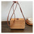 Women's Small Straw Geometric Solid Color Basic Round Square Lock Clasp Crossbody Bag