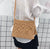 Women's Small Straw Solid Color Beach Square Zipper Crossbody Bag