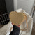 Women's Small Straw Solid Color Fashion Weave Heart-shaped Zipper Crossbody Bag