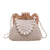 Women's Small Straw Solid Color Streetwear Pearls Lock Clasp Straw Bag