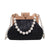 Women's Small Straw Solid Color Streetwear Pearls Lock Clasp Straw Bag