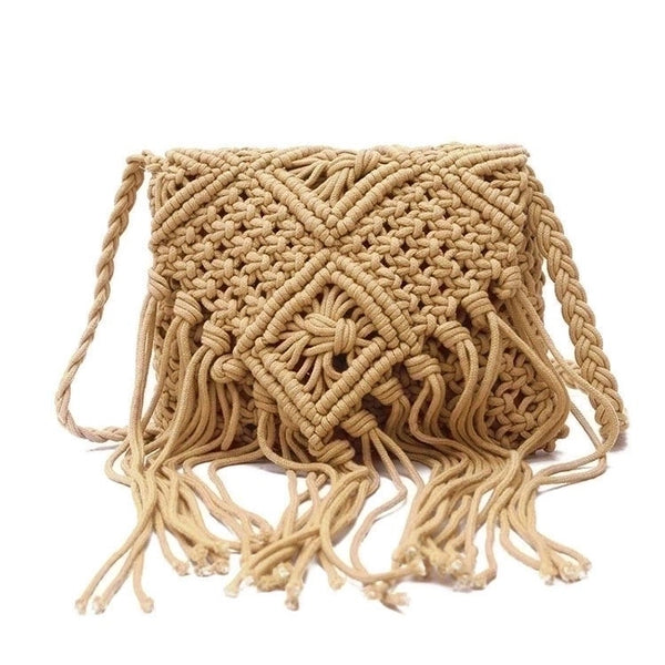 Women's Small Straw Square Bag Crossbody Bag Shoulder Bag