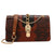 Women's Small Summer Pu Leather Color Block Classic Style Square Lock Clasp Shoulder Bag