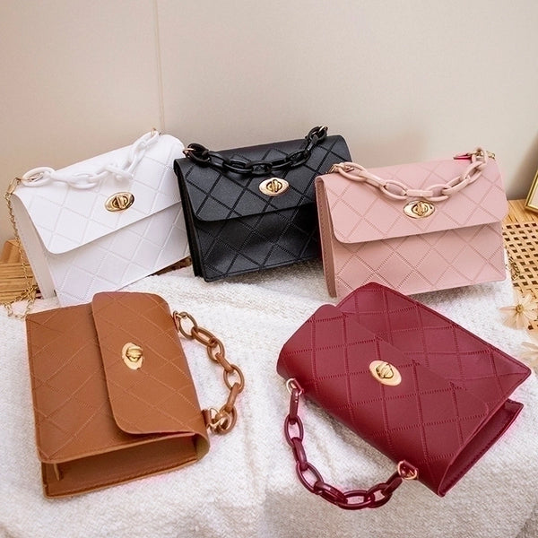 Women's Small Summer Pu Leather Elegant Square Bag