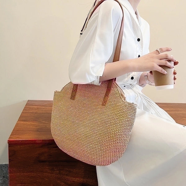 Women's Small Summer Straw Vacation Straw Bag