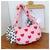 Women's Small Summer Velvet Flower Classic Style Pillow Shape Zipper Shoulder Bag