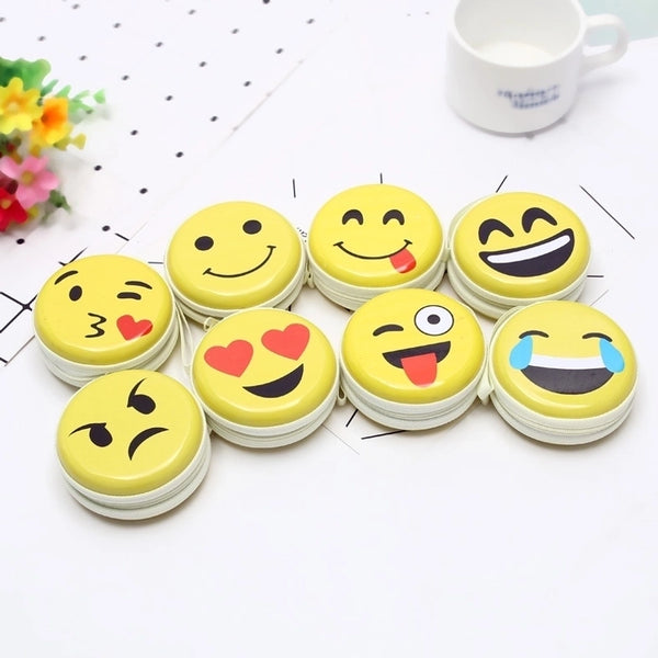 Women's Smile Face Tinplate Zipper Coin Purses