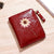 Women's Solid Color Flower Pu Leather Zipper Buckle Wallets