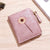 Women's Solid Color Flower Pu Leather Zipper Buckle Wallets