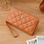 Women's Solid Color Flower Pu Leather Zipper Wallets