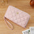 Women's Solid Color Flower Pu Leather Zipper Wallets