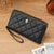 Women's Solid Color Flower Pu Leather Zipper Wallets