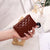 Women's Solid Color Lingge Pu Leather Zipper Wallets