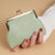 Women's Solid Color PVC Clipped Button Coin Purses