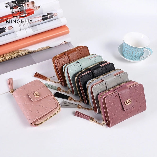 Women's Solid Color PVC Zipper Wallets