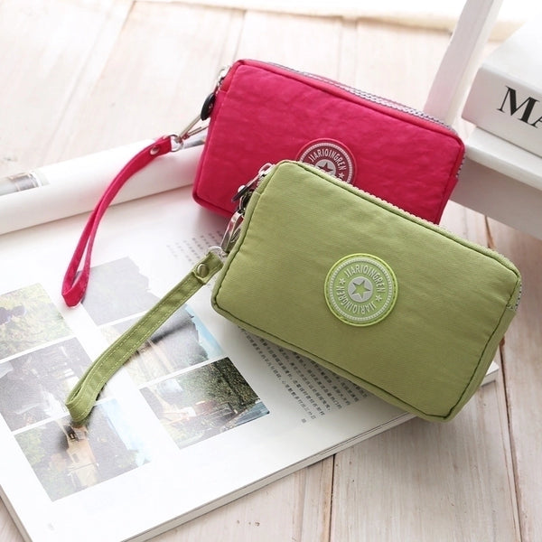 Women's Solid Color Polyester Zipper Coin Purses