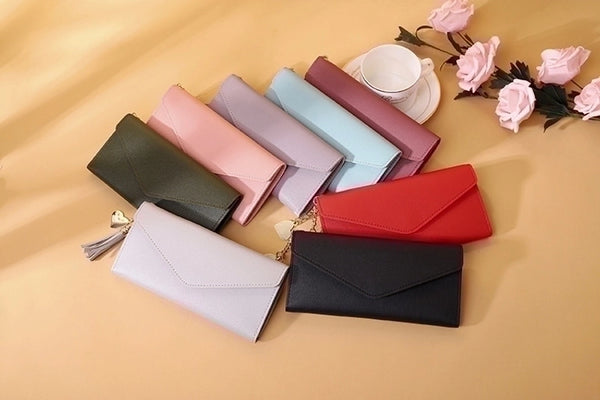 Women's Solid Color Pu Leather Buckle Wallets