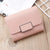 Women's Solid Color Pu Leather Buckle Wallets