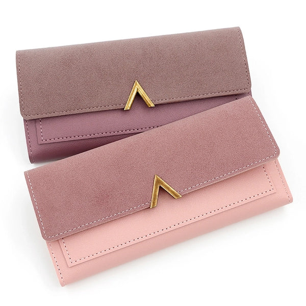 Women's Solid Color Pu Leather Buckle Wallets