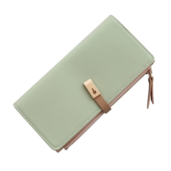 Women's Solid Color Pu Leather Buckle Wallets