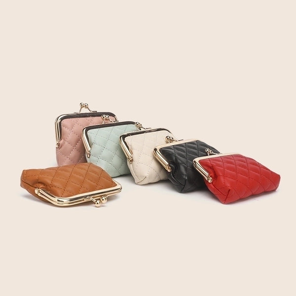 Women's Solid Color Pu Leather Clipped Button Wallets