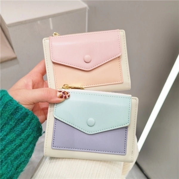 Women's Solid Color Pu Leather Flip Cover Wallets