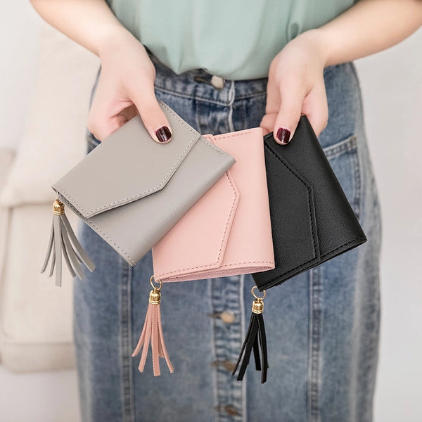 Women's Solid Color Pu Leather Flip Cover Wallets