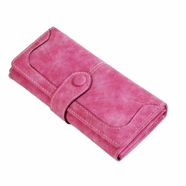 Women's Solid Color Pu Leather Hidden Buckle Wallets