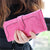 Women's Solid Color Pu Leather Hidden Buckle Wallets