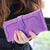 Women's Solid Color Pu Leather Hidden Buckle Wallets