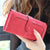 Women's Solid Color Pu Leather Hidden Buckle Wallets