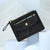 Women's Solid Color Pu Leather Metal Button Zipper Card Holders