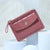 Women's Solid Color Pu Leather Metal Button Zipper Card Holders