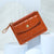 Women's Solid Color Pu Leather Metal Button Zipper Card Holders