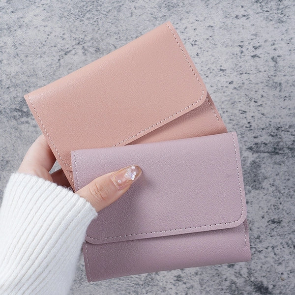 Women's Solid Color Pu Leather Open Wallets