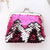 Women's Solid Color Pu Leather Sequins Zipper Coin Purses