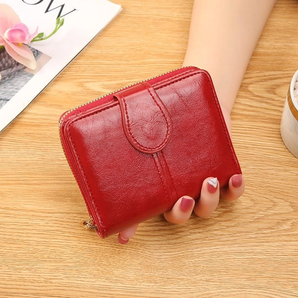 Women's Solid Color Pu Leather Side Zipper Wallets