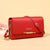 Women's Solid Color Pu Leather Zipper Buckle Wallets