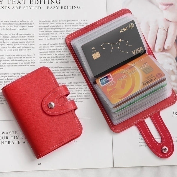 Women's Solid Color Pu Leather Zipper Card Holders