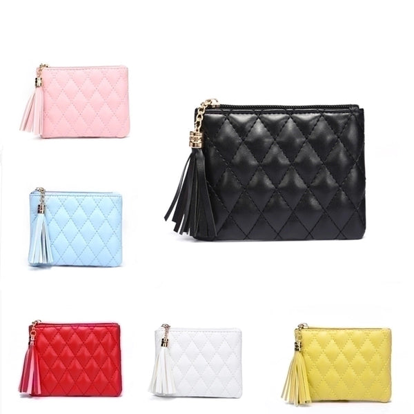 Women's Solid Color Pu Leather Zipper Coin Purses