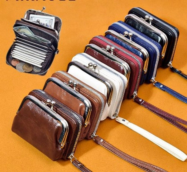 Women's Solid Color Pu Leather Zipper Coin Purses