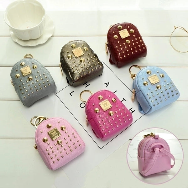 Women's Solid Color Pu Leather Zipper Coin Purses